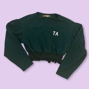 Dark Green Elfsack Long Sleeve Sweater Crop Top in size S🌱